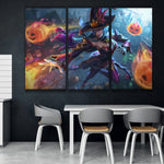 Bewitching Syndra league of legends 3 panels wall canvas decor