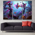 Bewitching Fiora & Nami lol 3 panels canvas wallpaper wall decor poster