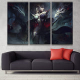 Coven Evelynn skin league wall poster 3 panels canvas gift