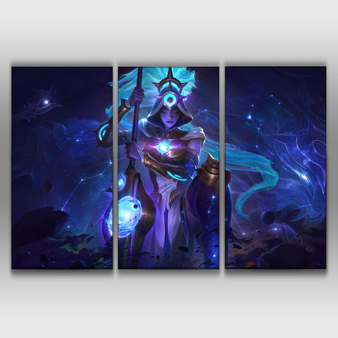Cosmic Huntress Nidalee league of legends 3 panels 