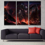 Dragonslayer Pantheon league 3 panels canvas wall decoration poster