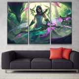 Fae Dragon Ashe league 3 panel canvas wall poster decoration