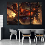 High Noon Tahm Kench 3 panels canvas wall decoration