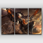 High Noon Samira league of legends - 3 Panels Wall Poster