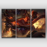 High Noon Tahm Kench league of legends - 3 Panels Wall Poster