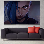 Arcane Jinx Netflix 3 panels canvas wall poster decoration