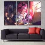 K/DA All Out Seraphine Indie league 3 panels canvas wall decoration poster