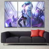 K/DA All Out Seraphine Superstar league 3 panel canvas wall poster decoration