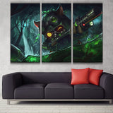 Omega Squad Teemo league 3 panels canvas wall decoration poster
