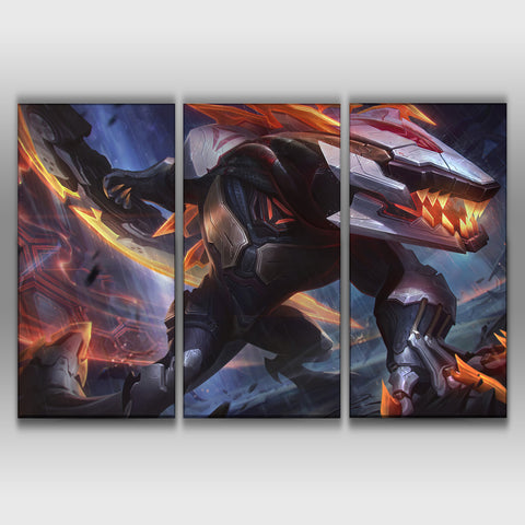 PROJECT: Renekton league of legends 3 panels wall poster
