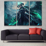 Ruined Shyvana league 3 panel canvas wall poster decoration