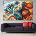 Space Groove Blitz & Crank league 3 panels canvas wall poster decoration