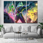 Space Groove Nasus league buy online lol 3 panels poster wall decor