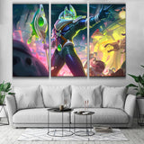 Space Groove Nasus league buy online lol 3 panels poster wall decor