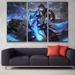 Storm Dragon Lee Sin league 3 panel canvas wall poster decoration