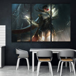 Sentinel Vayne league of legends 3 panels canvas wall paper buy decor