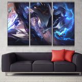 Shockblade Kassadin league 3 panels canvas wall decoration poster