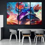 Space Groove Gragas lol 3 panels wall poster decor