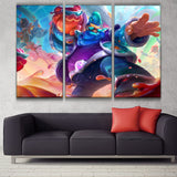 Space Groove Gragas league 3 panels canvas wall decoration poster