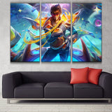 Space Groove Twisted Fate league 3 panels canvas wall decoration poster