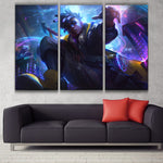 True Damage Ekko wall decoration 3 panels canvas poster