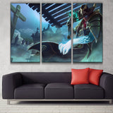Underworld Twisted Fate league 3 panels canvas wall decoration poster