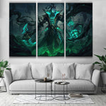 Unbound Thresh league decor - 3 panels canvas wall poster 