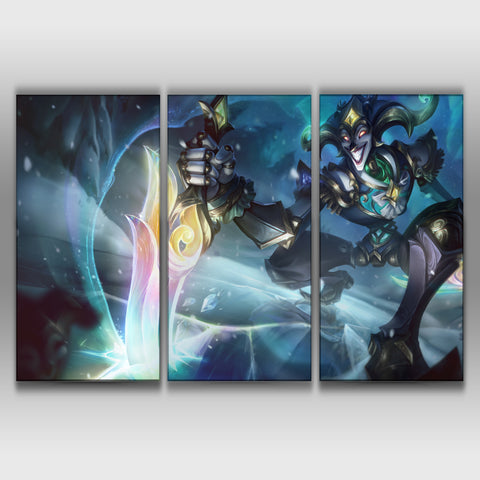 Winterblessed Shaco - 3 Panels Wall Poster – leagueofstore.shop
