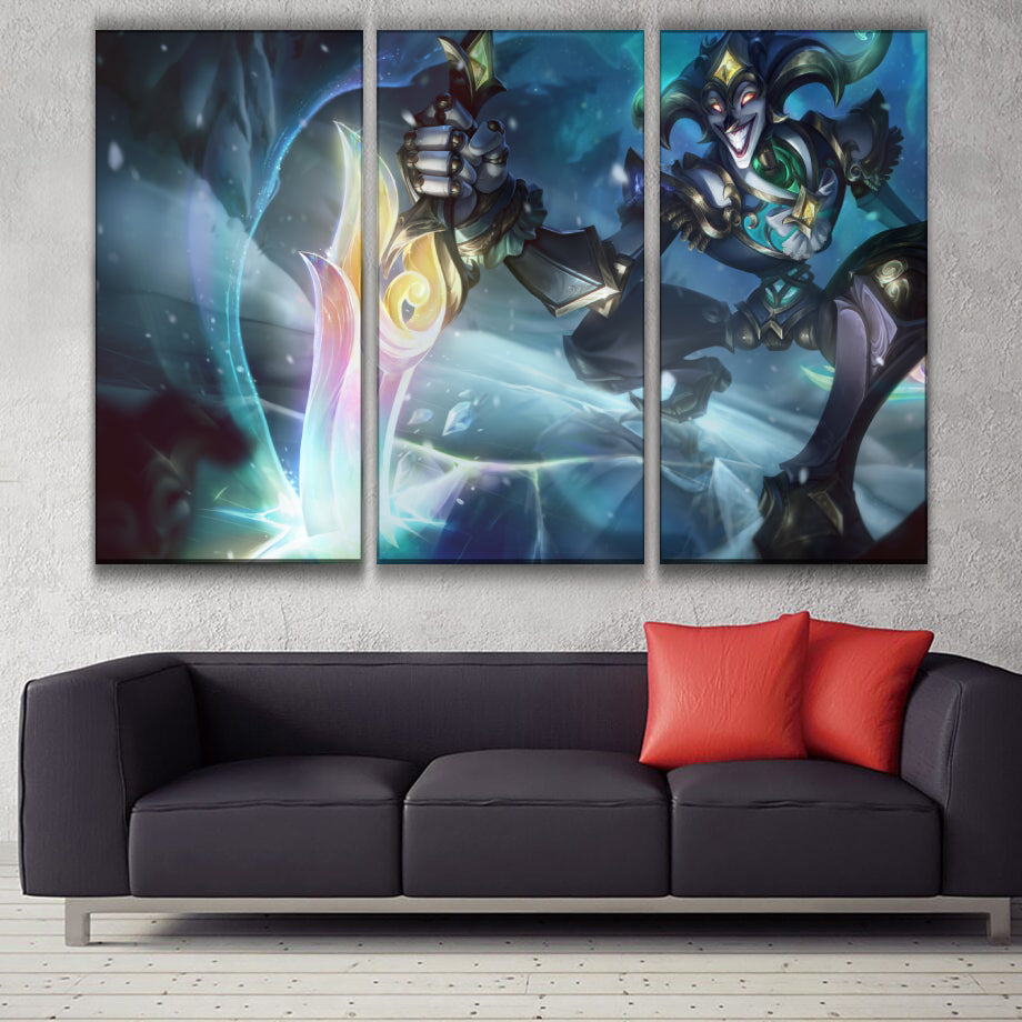 Winterblessed Shaco - 3 Panels Wall Poster – leagueofstore.shop