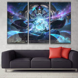 Winterblessed Zilean league 3 panels wall poster decor